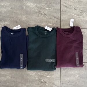 GAP Waffle Thermal Crewnecks in Navy, Forest Green & Burgundy
